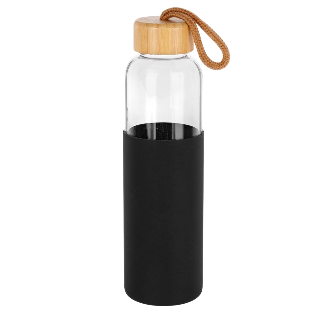 Glass water bottle with silicone cover 500 ml