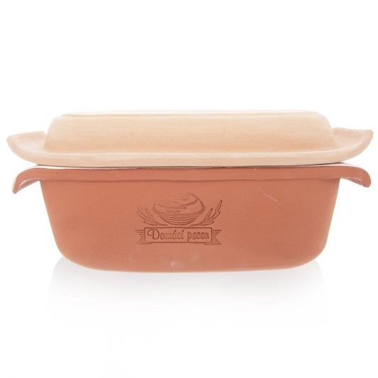 Glazed ceramic bread pan for baking natural material