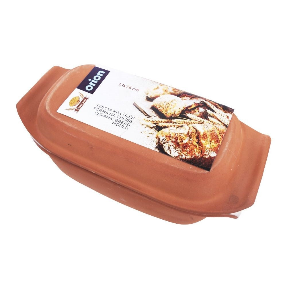 Glazed ceramic bread pan for baking natural material