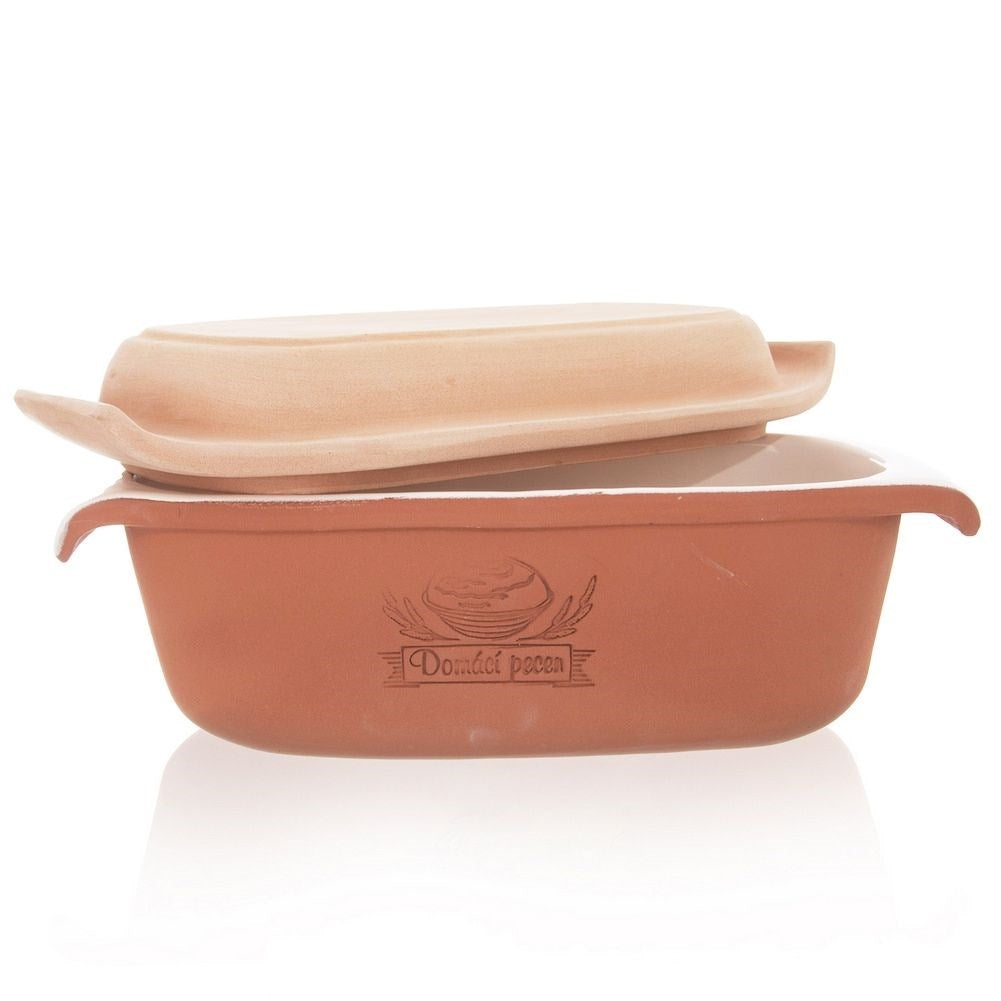 Glazed ceramic bread pan for baking natural material