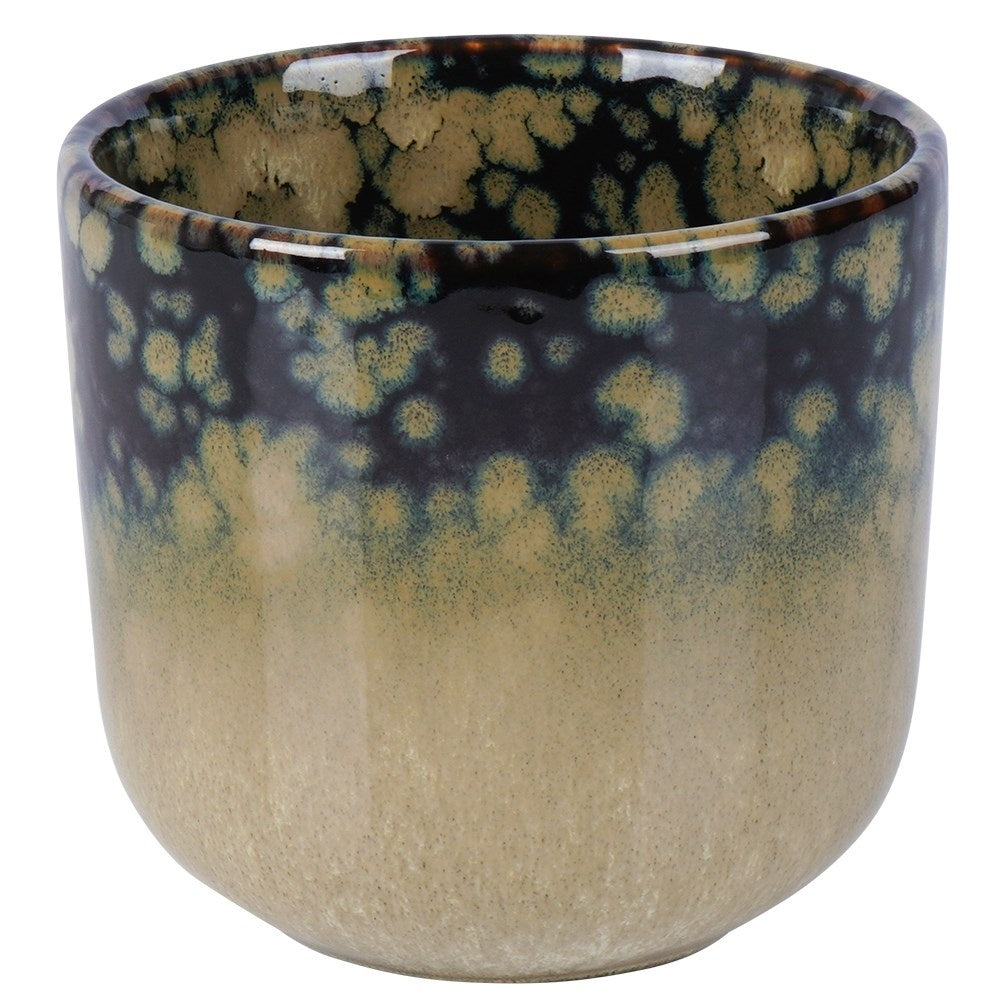 Glazed porcelain pot for elegant indoor plant design