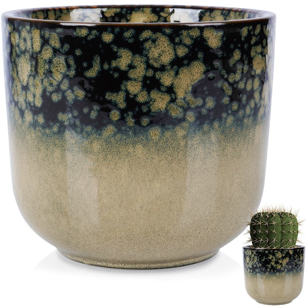 Glazed porcelain pot with unique design for plants