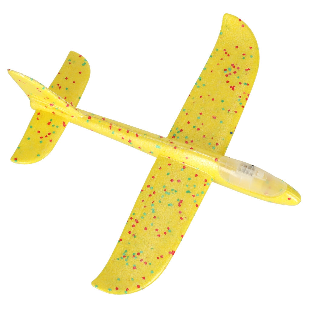 Glider plane styrofoam 8LED 48x47cm yellow