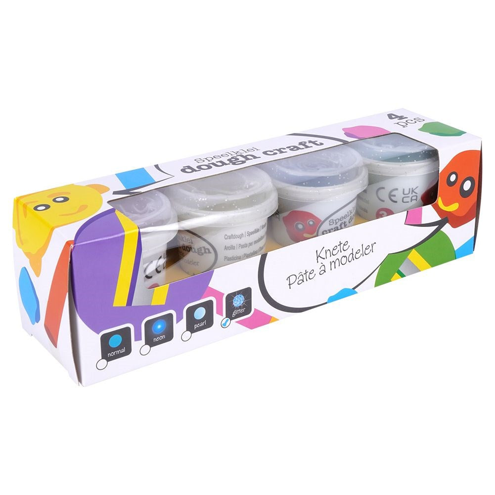 Glitter modelling clay figures 4 pcs.