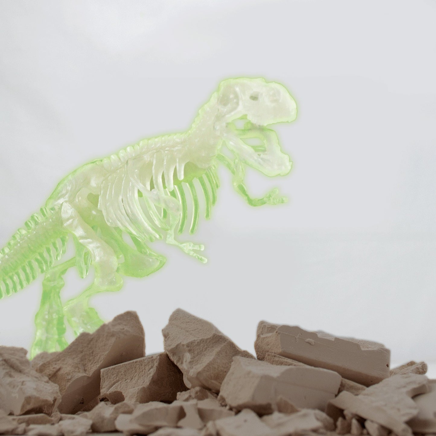 T-Rex Fossil Dig Kit for Kids, Glow in the Dark, 10 Pieces