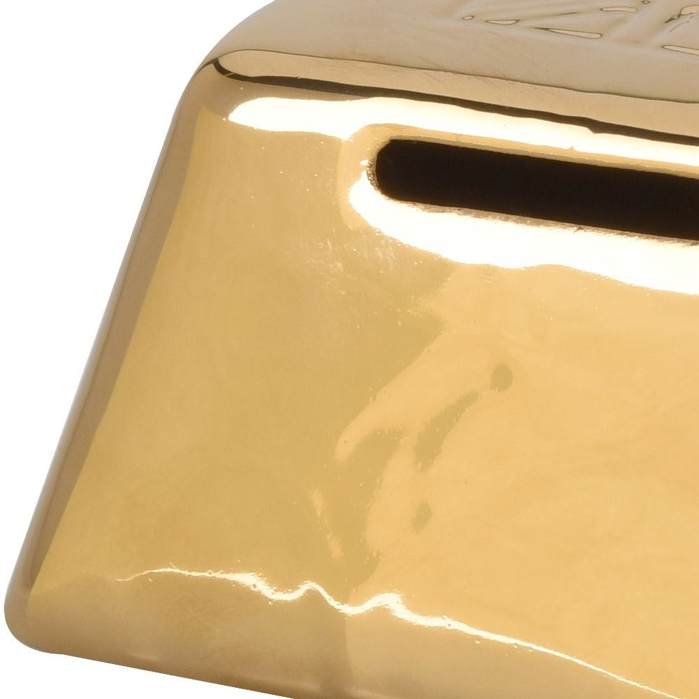 Gold Bar Piggy Bank with Lock for Easy Money Handling