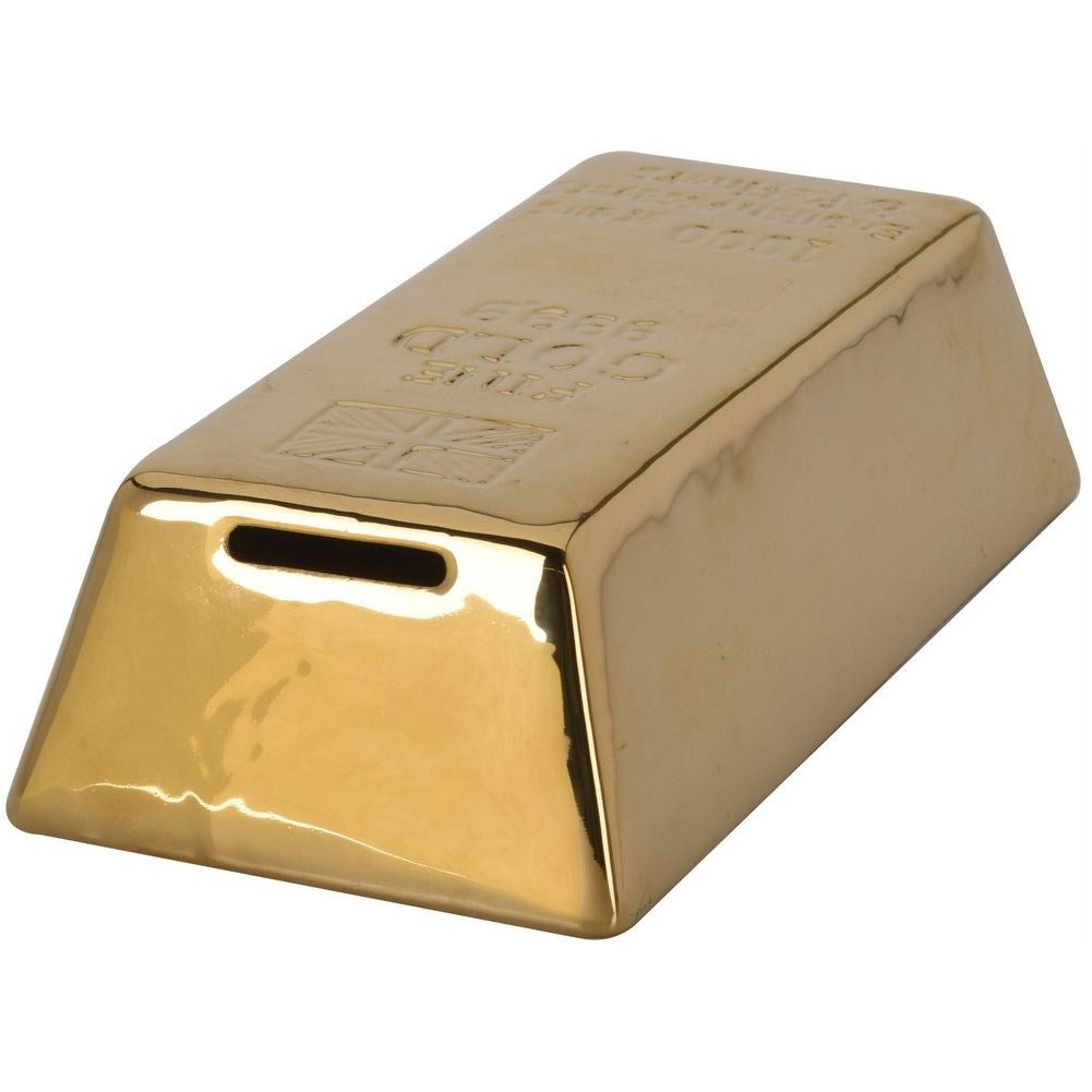 Gold Bar Piggy Bank with Lock for Easy Money Handling