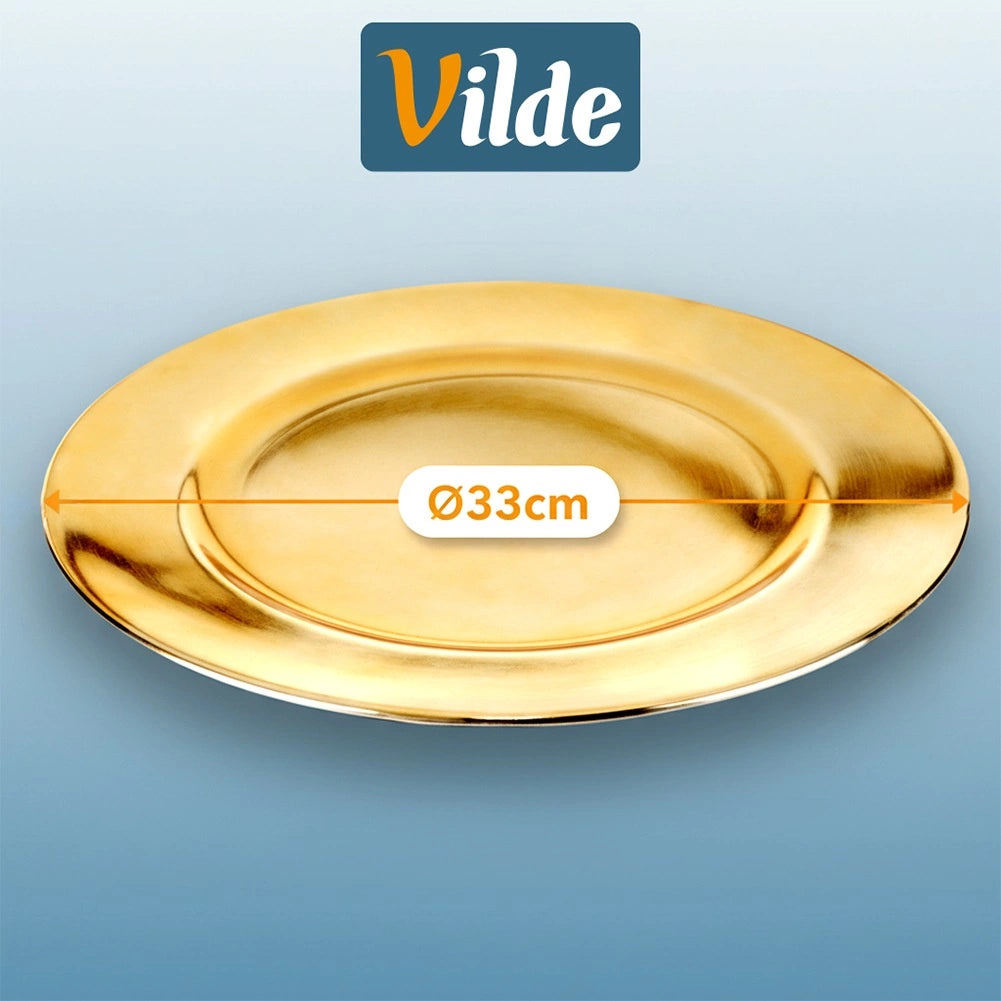Gold Decorative Charger Plate, 33 cm Round