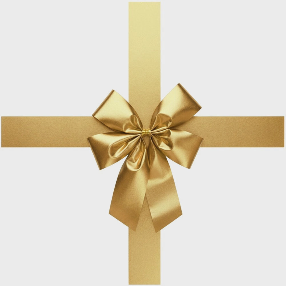 Gold Decorative Door Bow Set, 33x42 cm, 4.3 m Ribbon