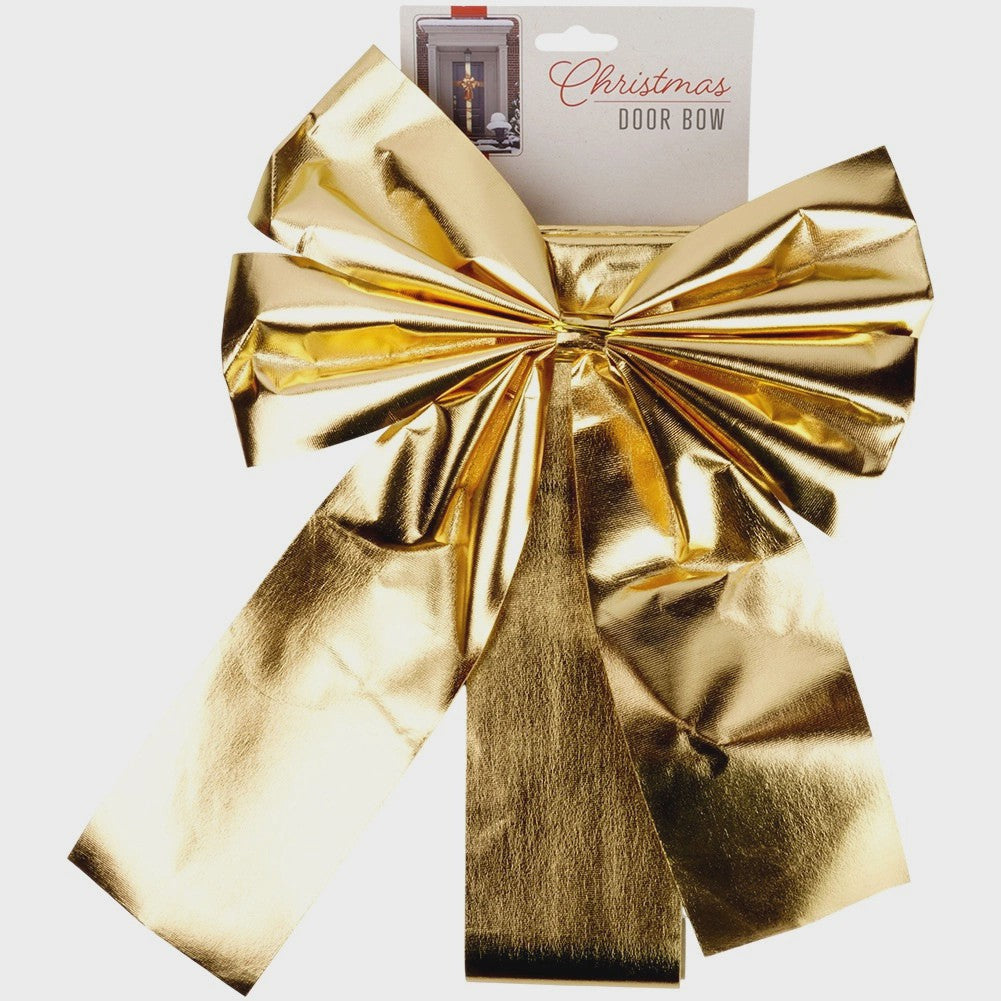 Gold Decorative Door Bow Set, 33x42 cm, 4.3 m Ribbon