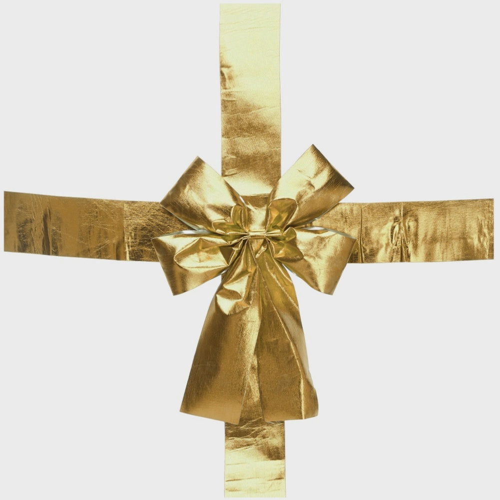 Gold Decorative Door Bow Set, 33x42 cm, 4.3 m Ribbon