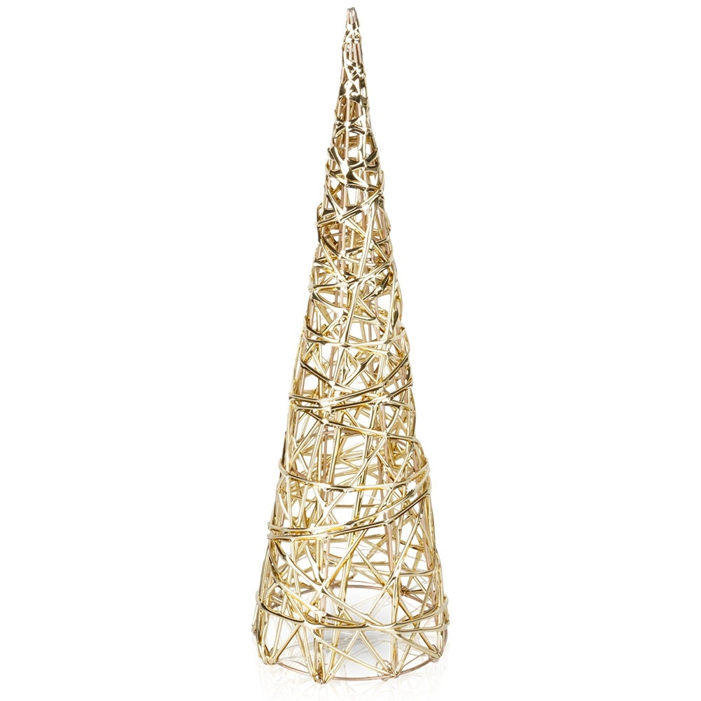 Gold LED Christmas Cone Tree, 40 cm, 20 Lights