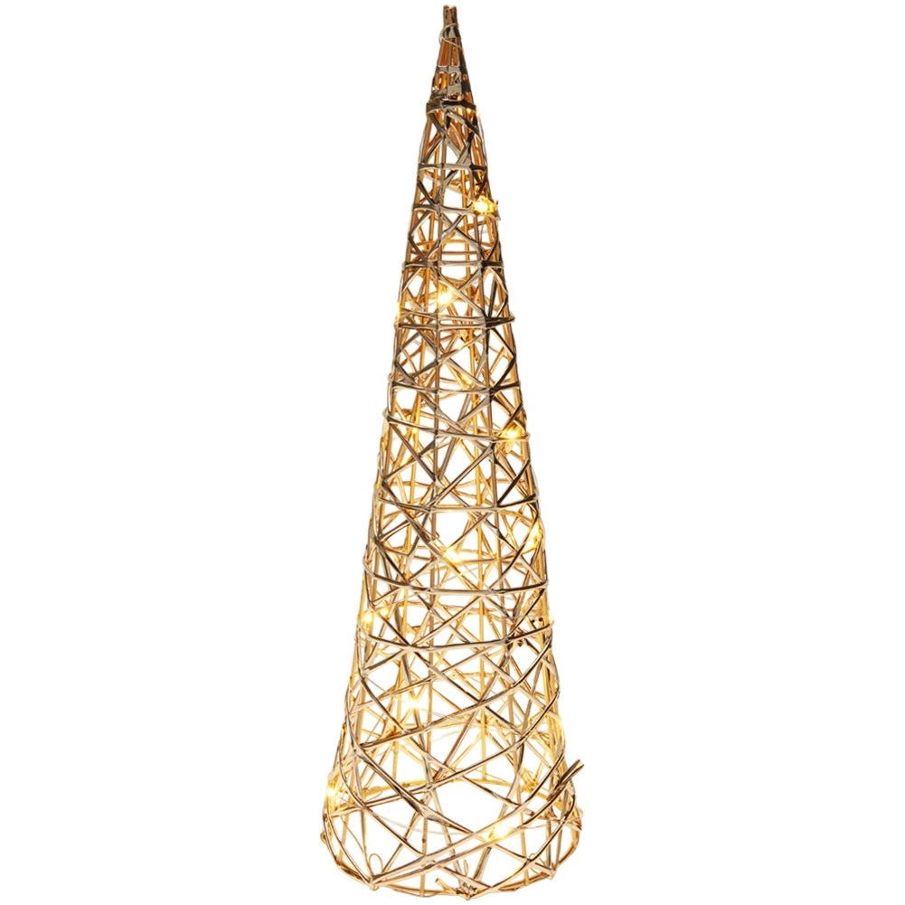 Gold LED Christmas Cone Tree, 40 cm, 20 Lights