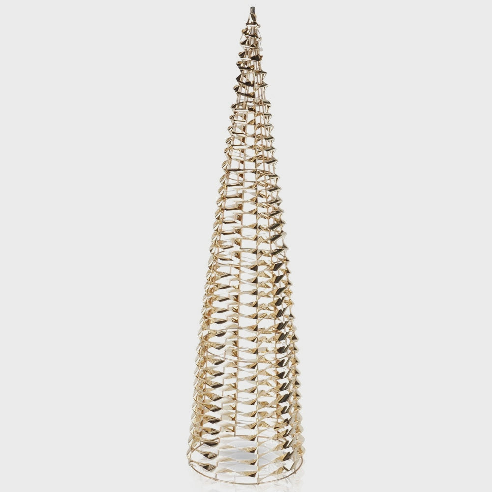 Gold LED Christmas Cone Tree, 80 cm, 80 Lights