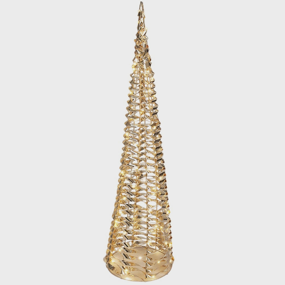 Gold LED Christmas Cone Tree, 80 cm, 80 Lights