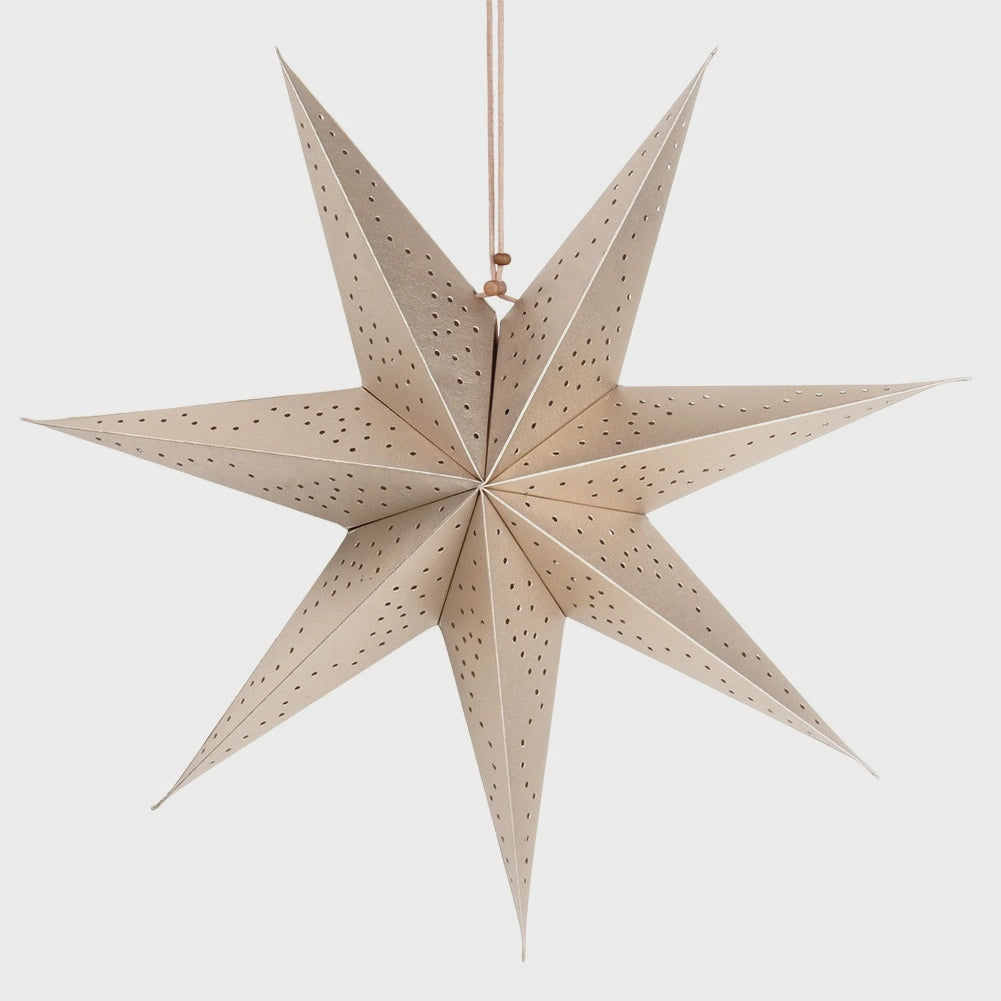 Gold Paper Star Decoration, 45 cm, Openwork Design
