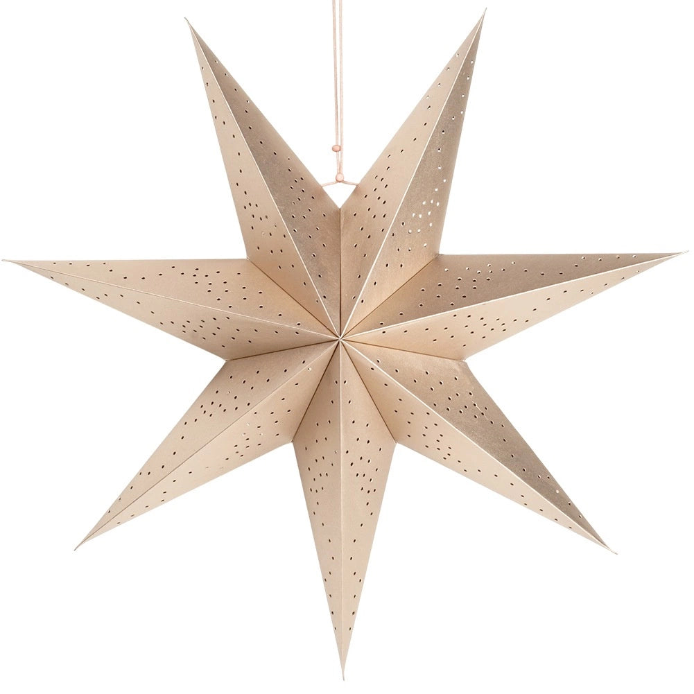 Gold Paper Star Decoration, 60 cm, Openwork Design