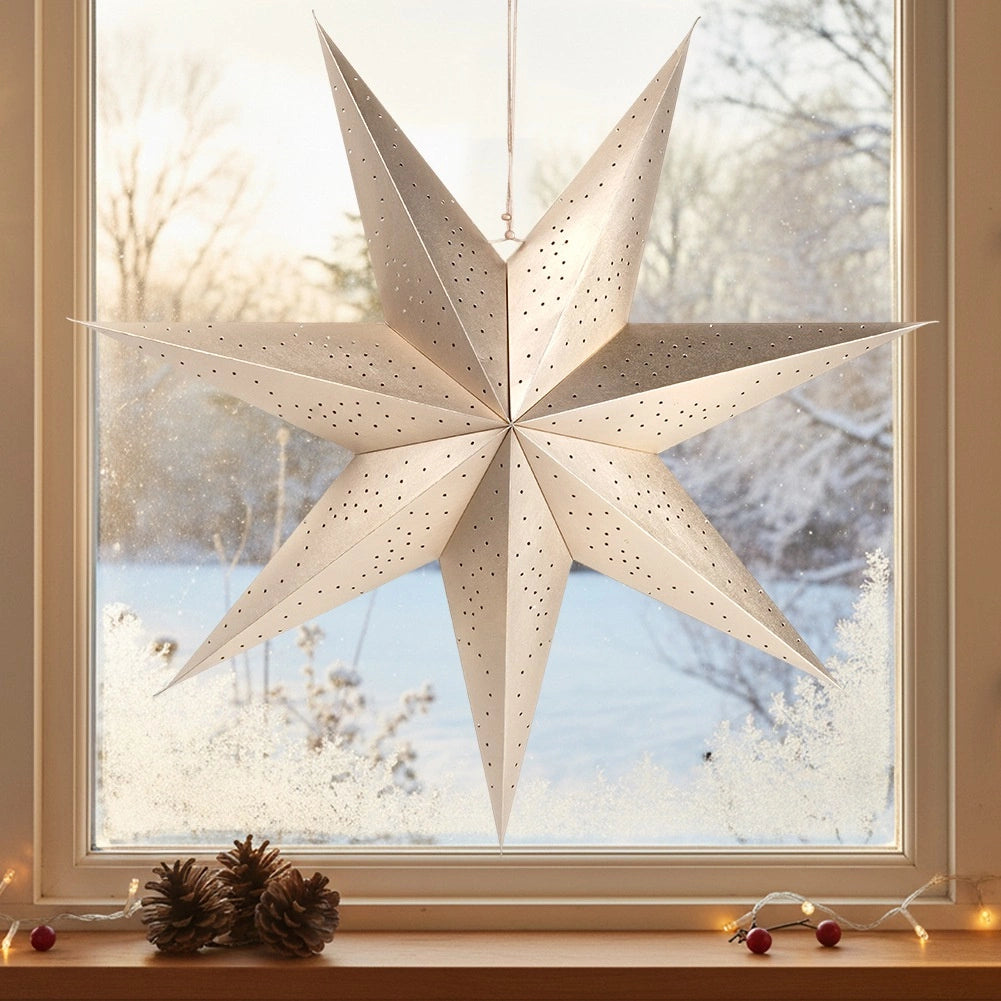 Gold Paper Star Decoration, 75 cm, Openwork Design