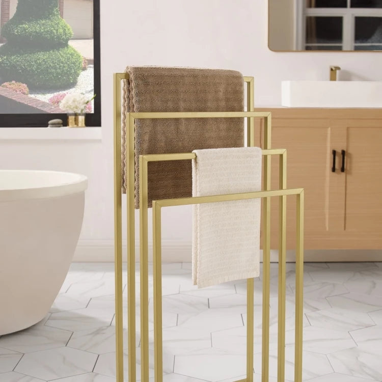 Gold Towel Rack with 4 Bars