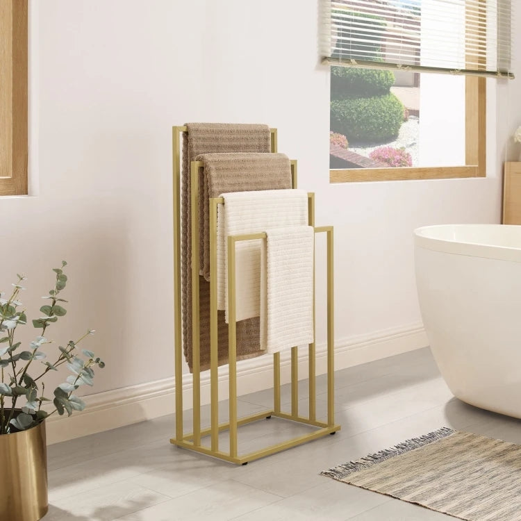 Gold Towel Rack with 4 Bars