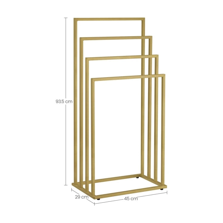Gold Towel Rack with 4 Bars
