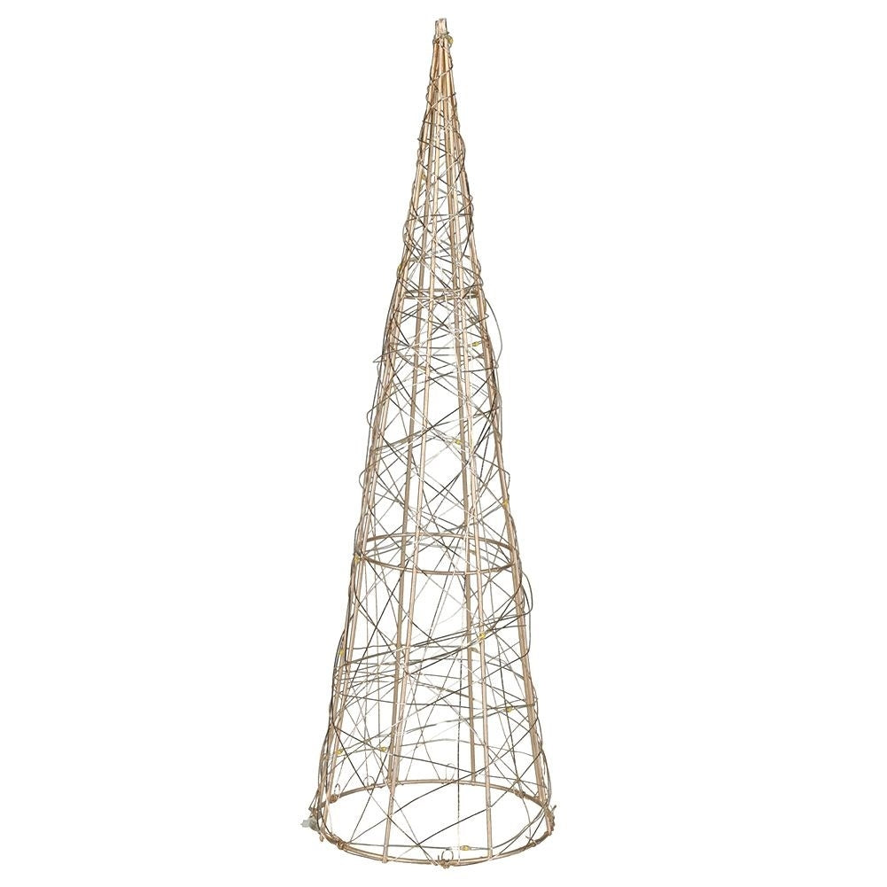 Gold-colored Christmas tree 40 cm with 20 bright LED lights