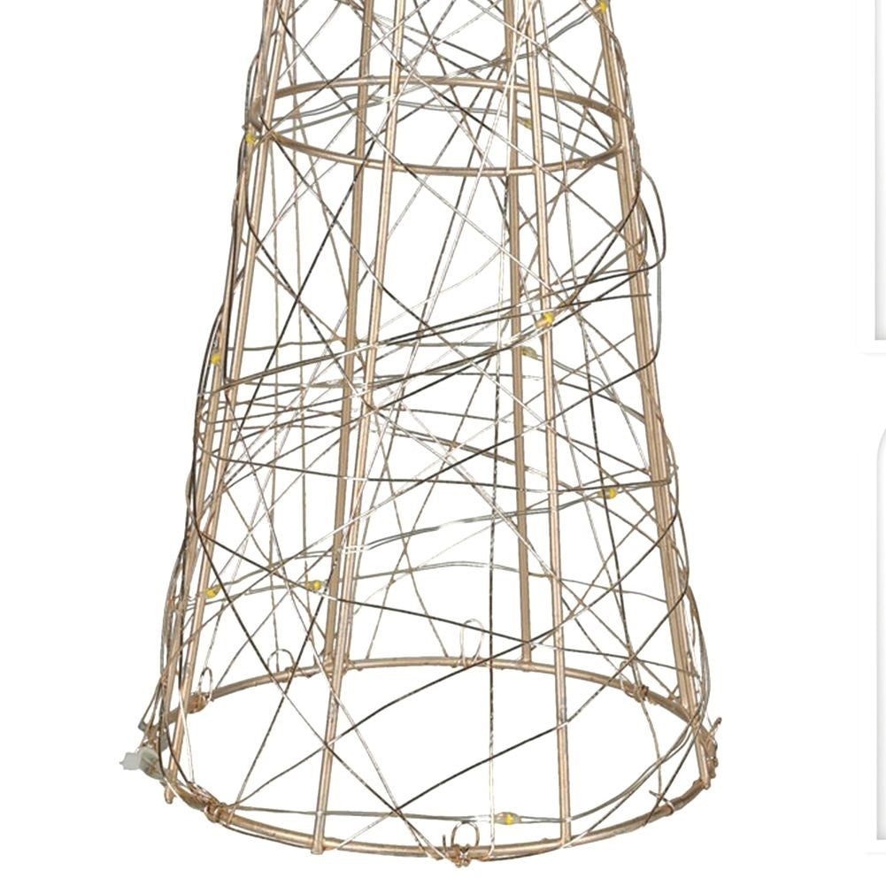 Gold-colored Christmas tree 40 cm with 20 bright LED lights