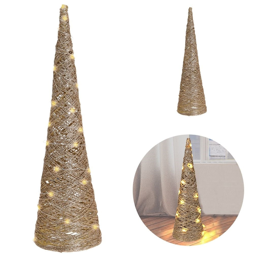 Gold colored Christmas tree with LED lighting - 57 cm