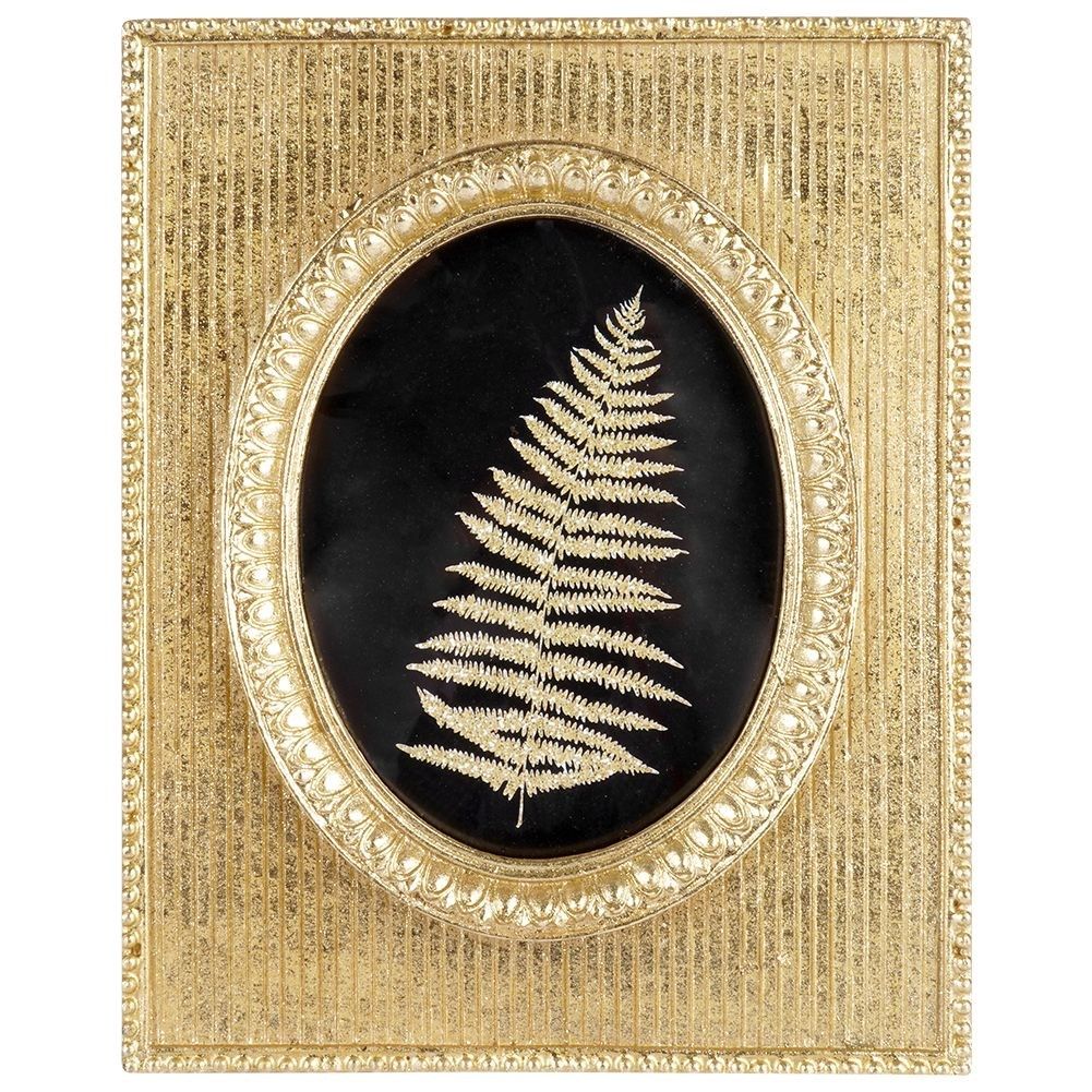 Gold-colored photo frame 10x15 cm in synthetic stone