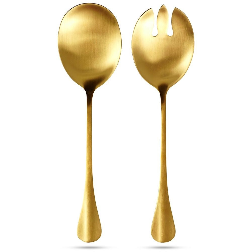 Gold colored salad cutlery in stainless steel - 2 spoons