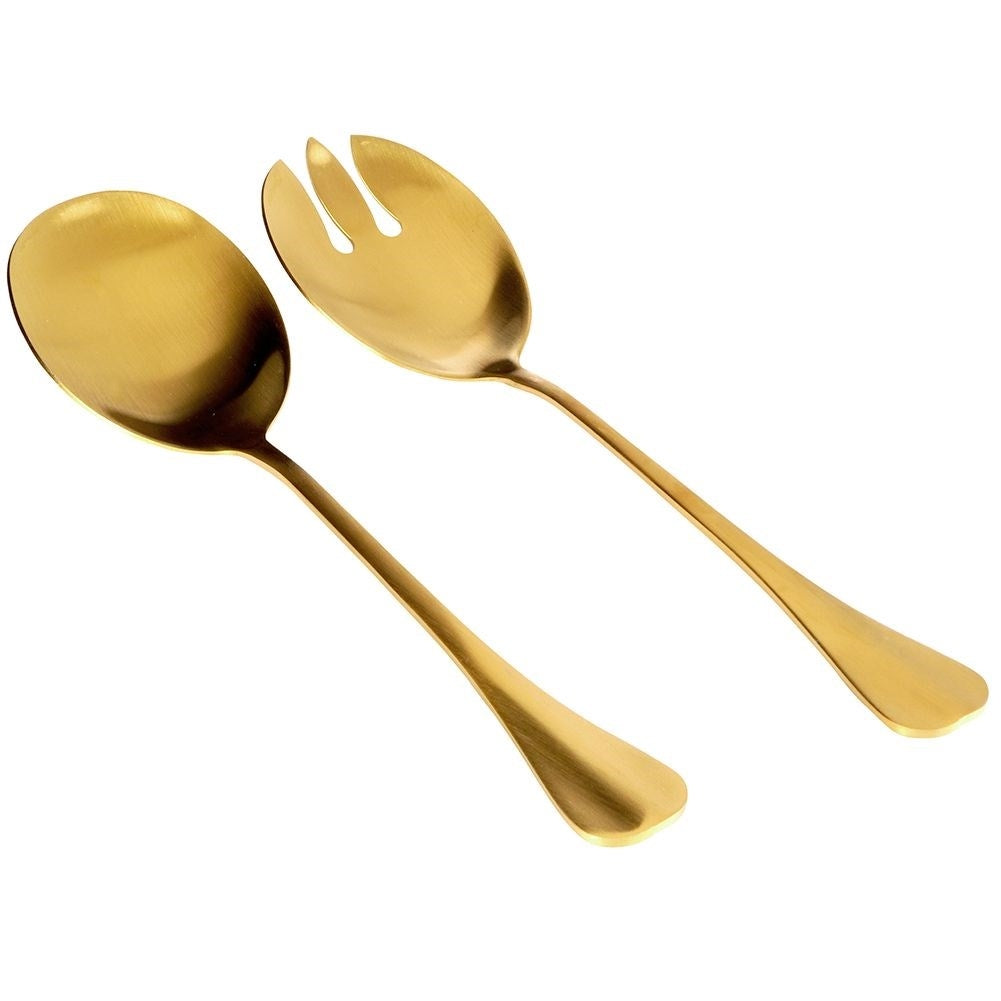 Gold colored salad cutlery in stainless steel - 2 spoons