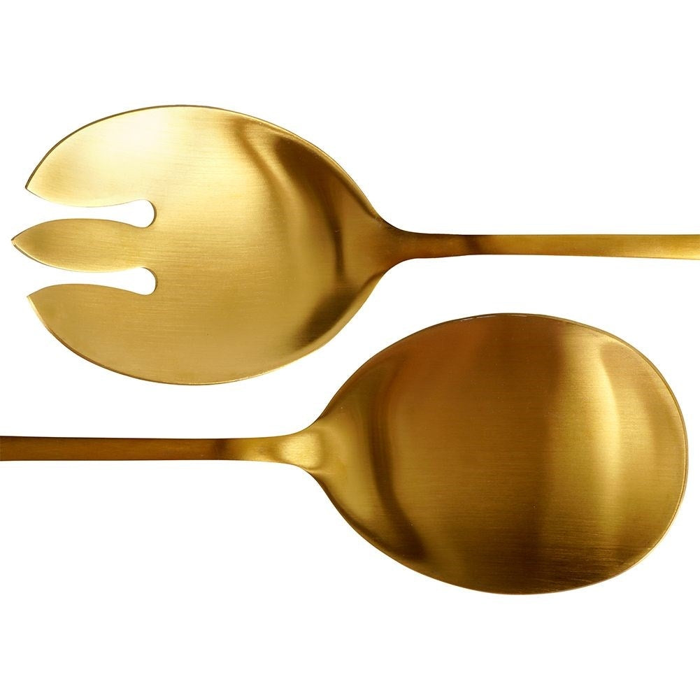 Gold colored salad cutlery in stainless steel - 2 spoons