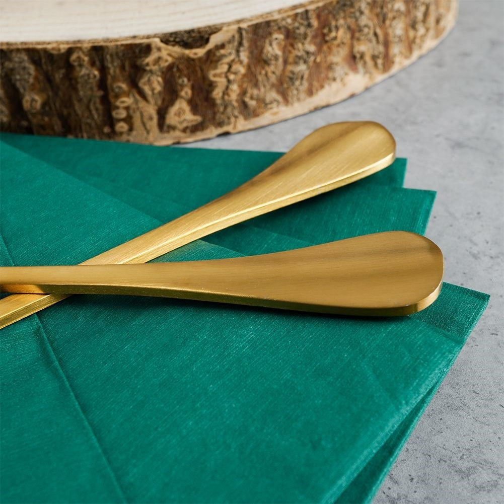 Gold colored salad cutlery in stainless steel - 2 spoons