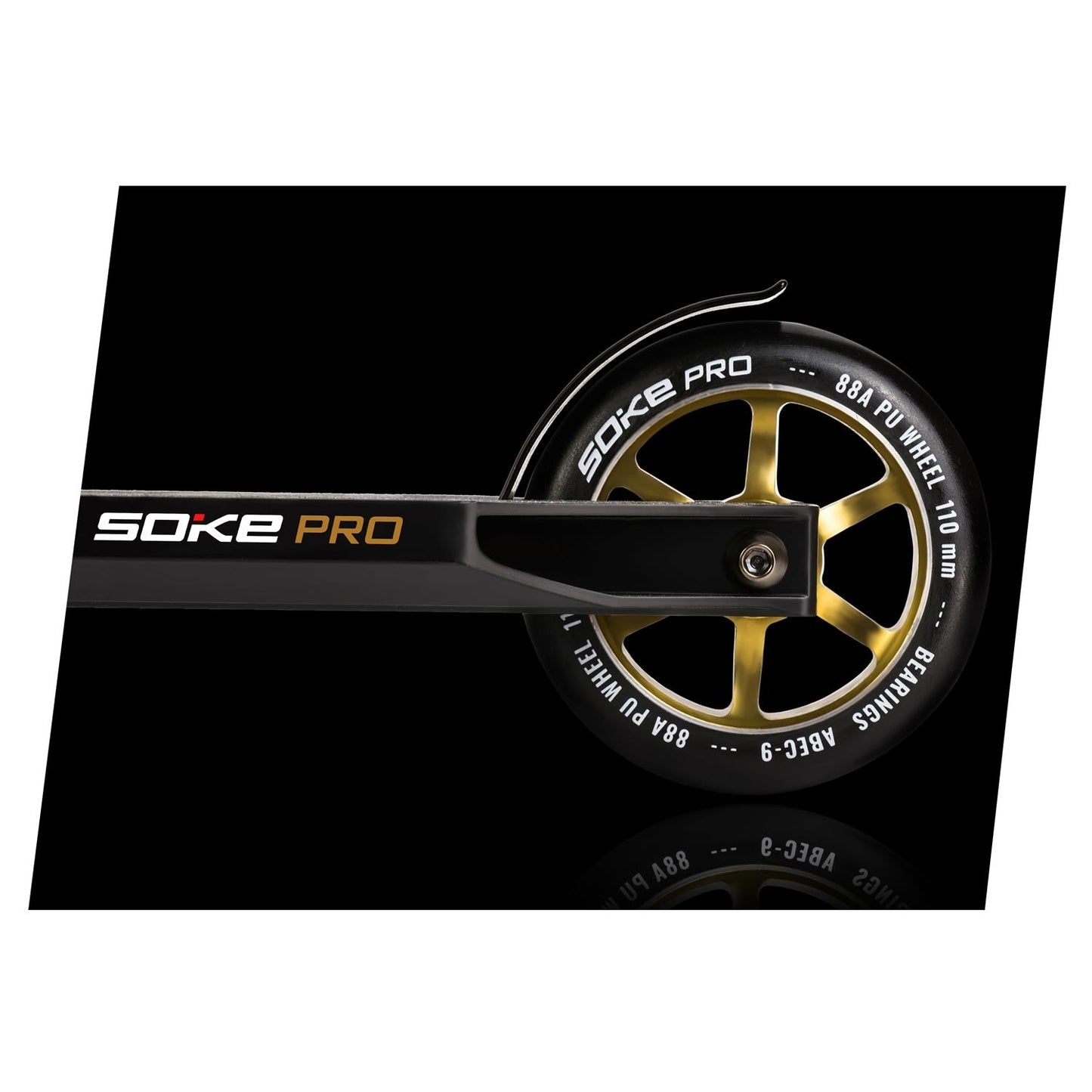 Gold colored wheels for scooter 110 mm - 2-pack