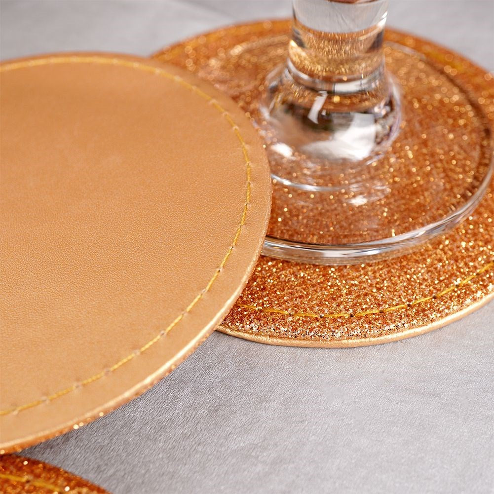 Gold cup coasters 10 cm 4 pcs.