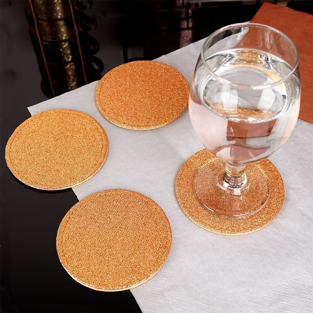 Gold cup coasters 10 cm 4 pcs.