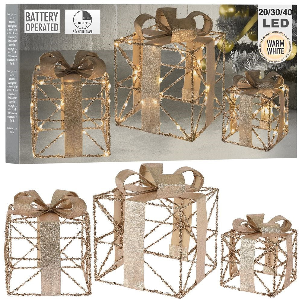 Golden LED Christmas Gifts: Perfect for Christmas decoration