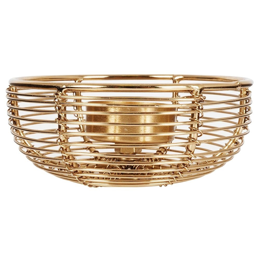Golden Metal Candle Holder - Bowl Shaped and Impressive
