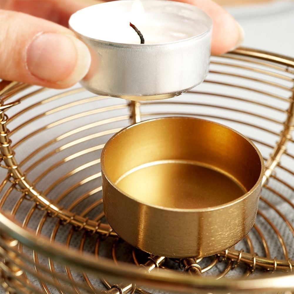Golden Metal Candle Holder - Bowl Shaped and Impressive
