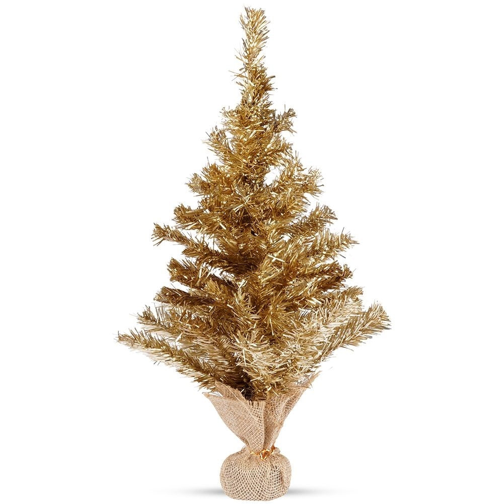 Golden artificial Christmas tree 60 cm with stable base