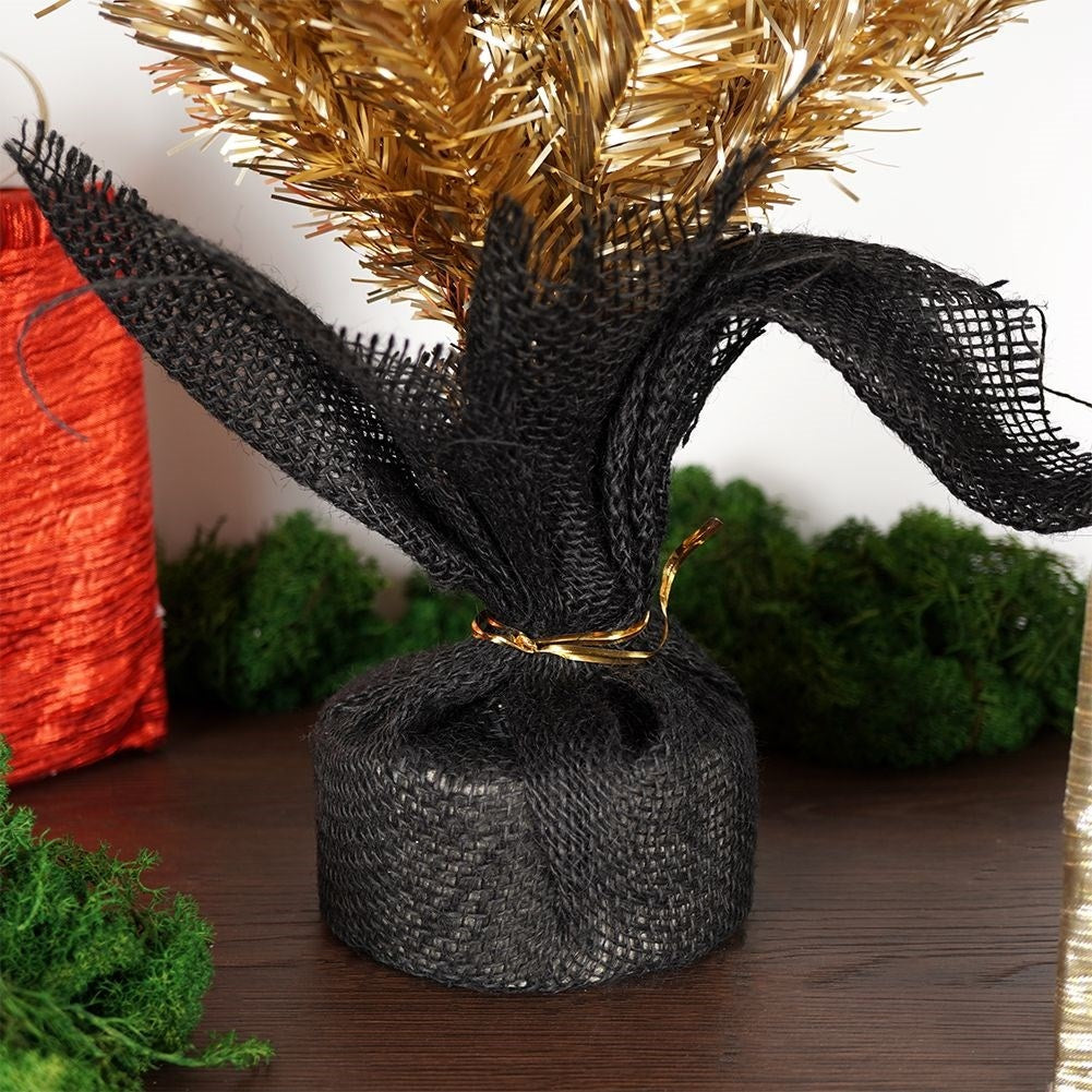 Golden artificial Christmas tree 90 cm with stable base