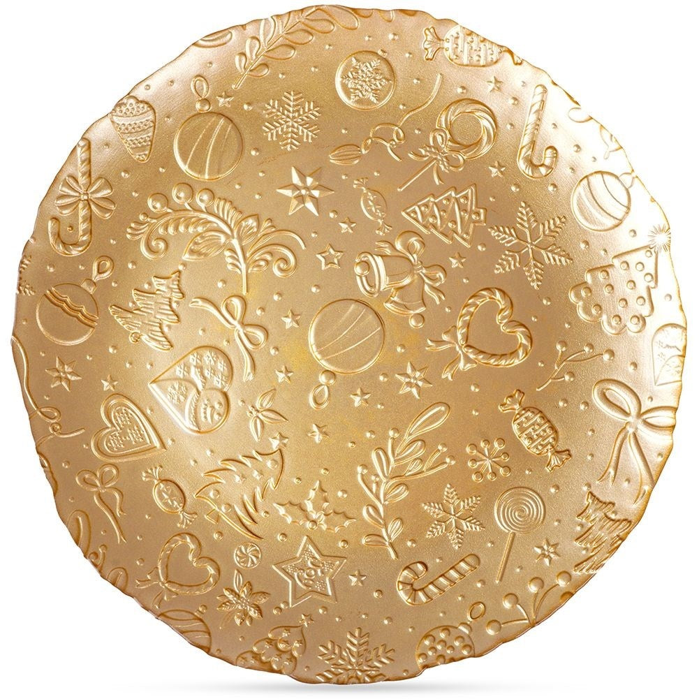 Golden glass plate with Christmas motif - perfect for Christmas goodies