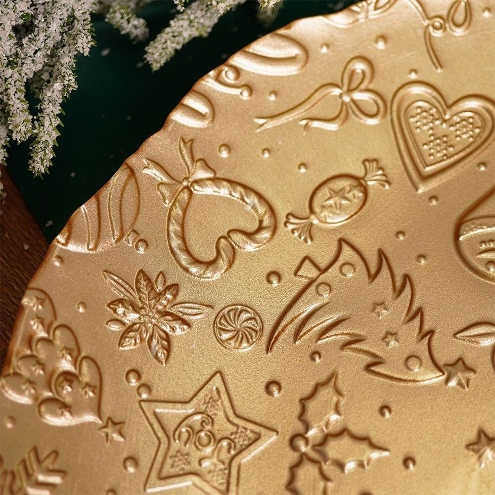 Golden glass plate with Christmas motif - perfect for Christmas goodies