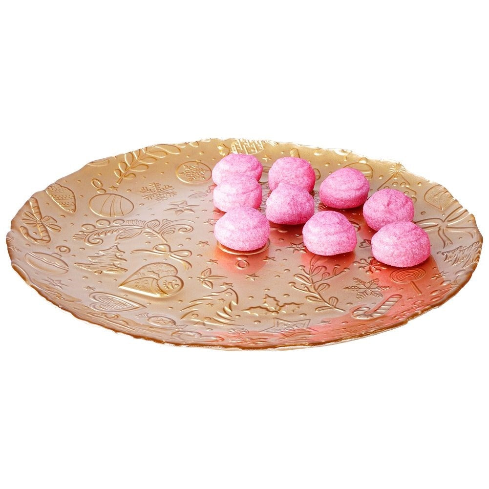 Golden glass plate with Christmas motif - perfect for Christmas goodies