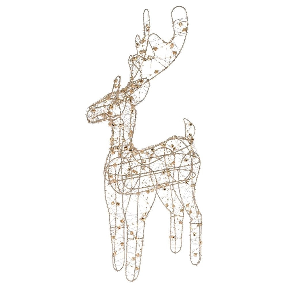 Golden reindeer with 40 LED lights, battery powered Christmas decoration