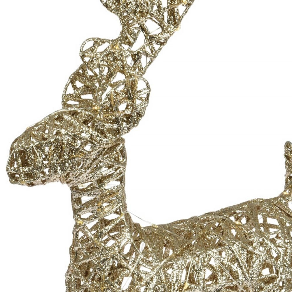 Golden reindeer with 45 LED lights for impressive Christmas decoration