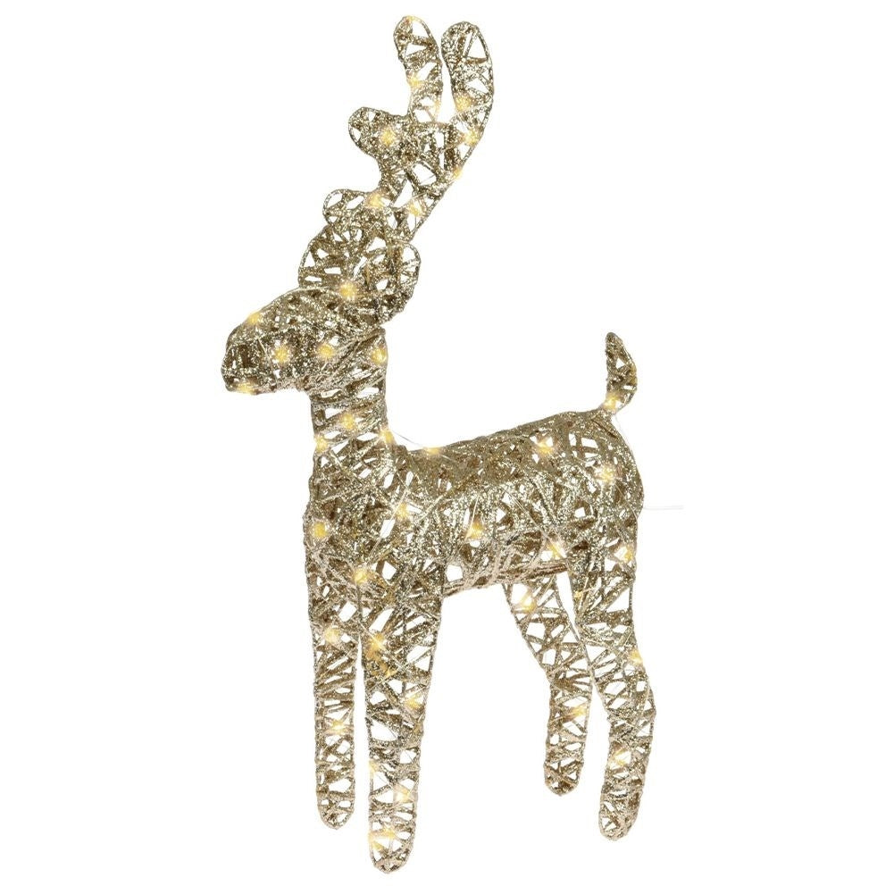Golden reindeer with 45 LED lights for impressive Christmas decoration