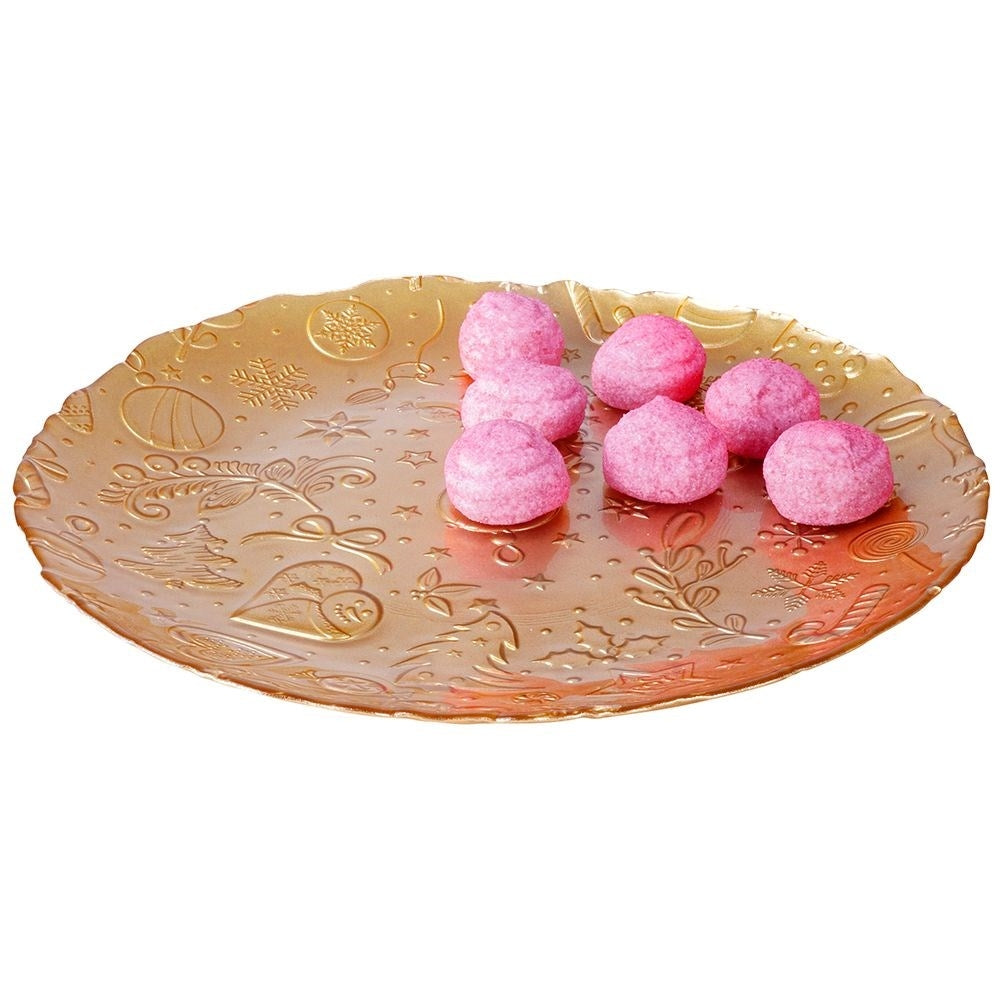 Gold glass dish with Christmas motif - Perfect for Christmas goodies