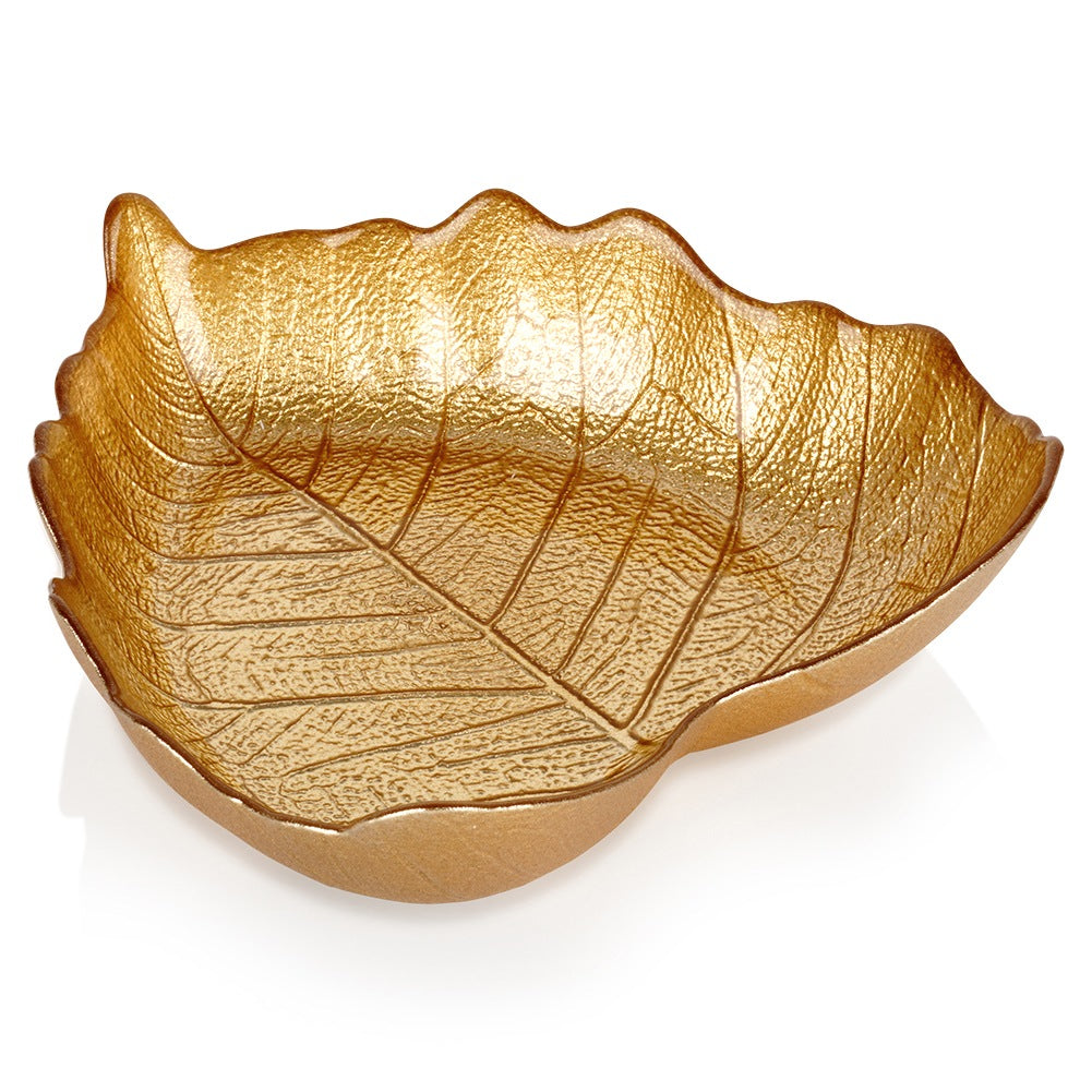 Gold leaf glass bowl 16x14 cm, 180 ml