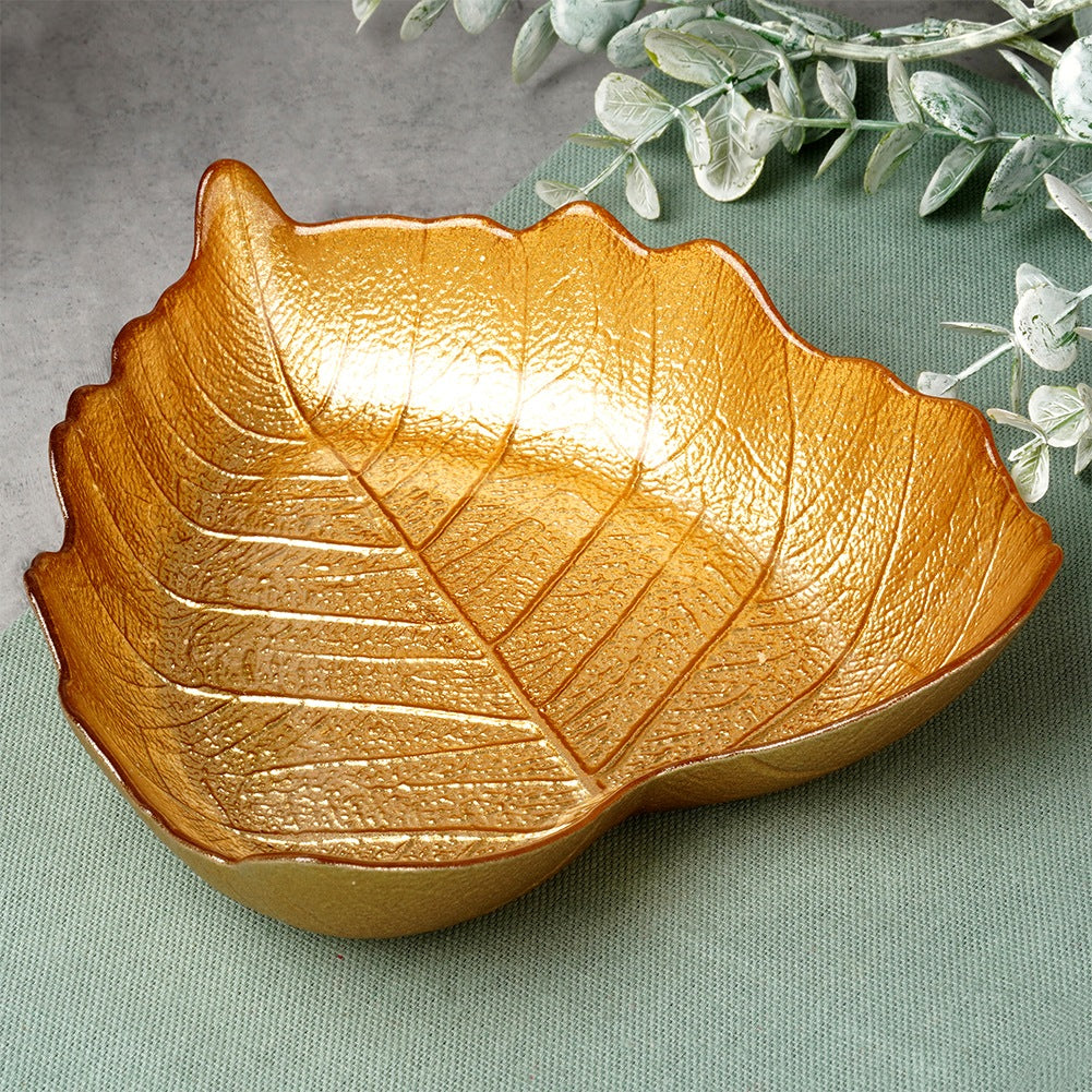 Gold leaf glass bowl 16x14 cm, 180 ml